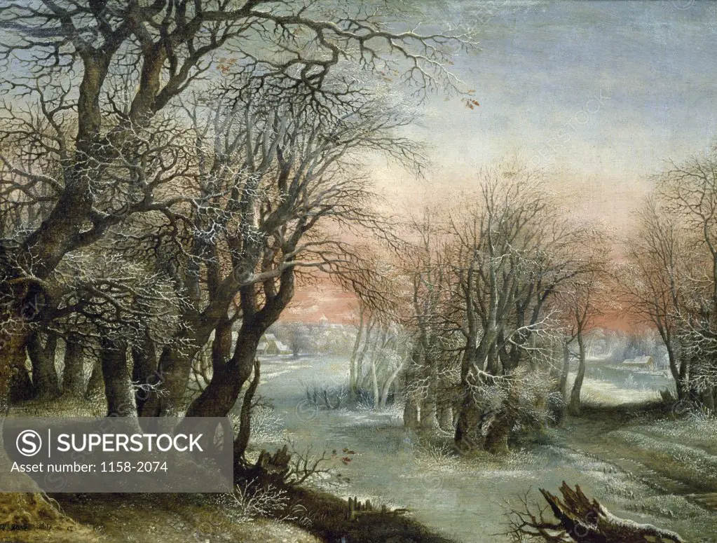 Winter Landscape by Denis van Alsloot, 1610, (1570-1620), France, Paris, Musee du Louvre