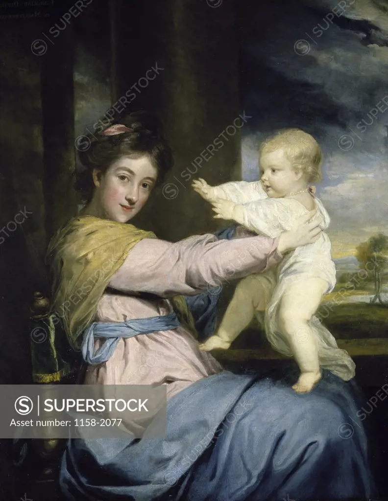 The Duchess Caroline Playing with her Son by Sir Joshua Reynolds (1723-1792)