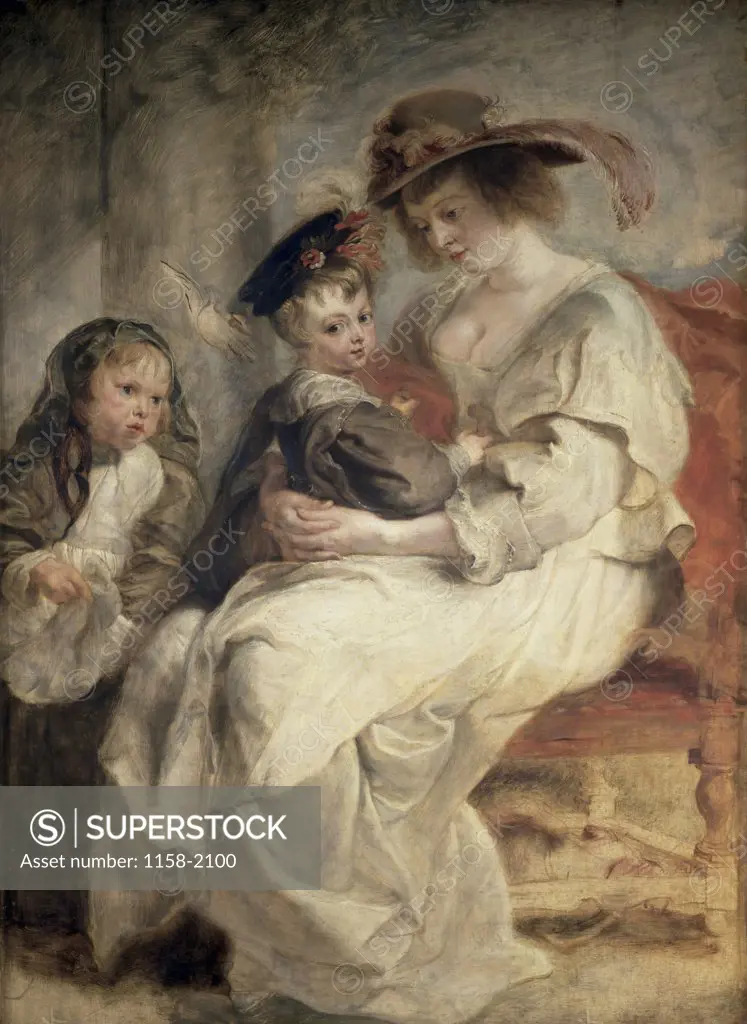 Helena Fourment and Her Children, Claire-Jeanne and Francois 17th Century Peter Paul Rubens (1577-1640 Flemish) Musee du Louvre, Paris, France