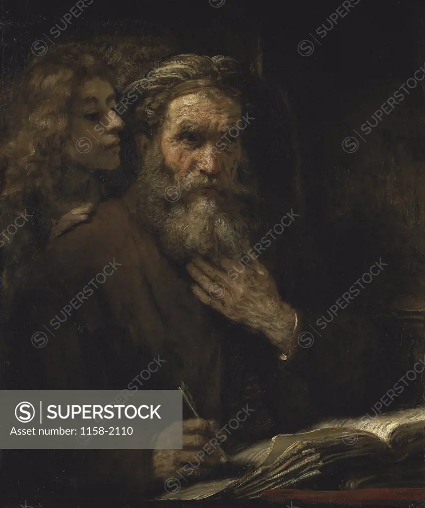 SAINT MATTHEW AND THE ANGEL 1661 Rembrandt Harmensz van Rijn 1606 d1669 Dutch Musee du Louvre, Paris 