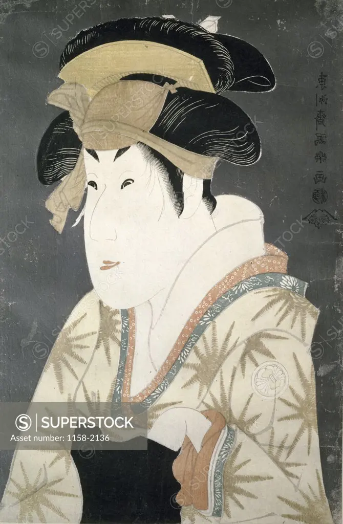 Portrait of woman, japanese woodcut