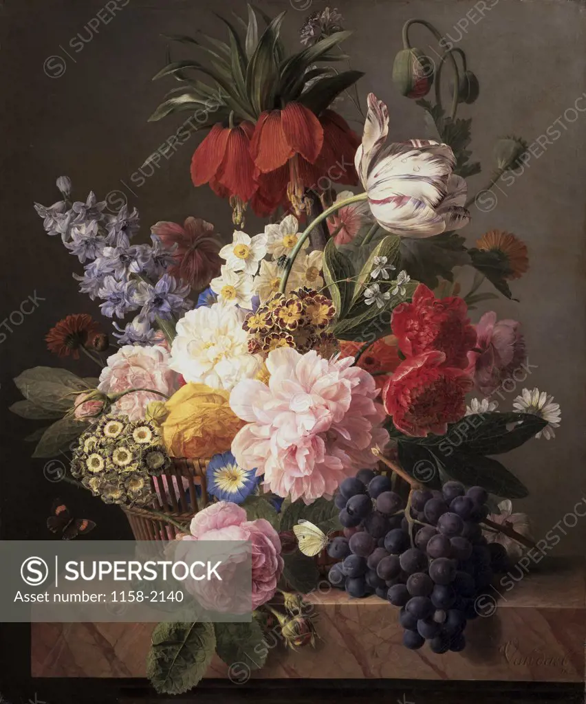 Flowers & Fruit 1827  Jan Frans van Dael (1764-1840/Belgian)  Musee des Beaux-Arts, Rouen  
