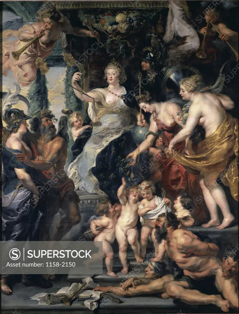 The Happiness of the Regency (Life of Marie de Medici, Queen of France) 1625 Peter Paul Rubens (1577-1640/Flemish) Musee du Louvre, Paris, France