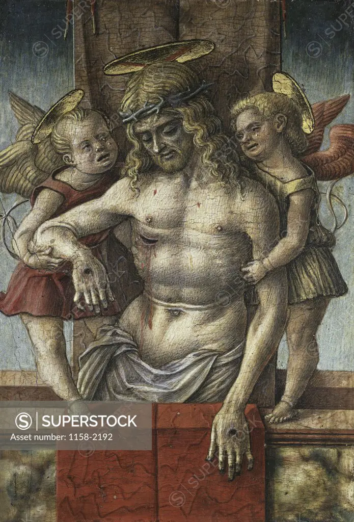 LAMENTATION OVER THE DEAD CHRIST WITH TWO ANGELS C. 15TH Crivelli, Carlo ca.1430 d1495 Italian Musee du Louvre, Paris 