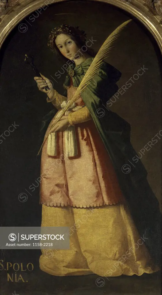 Saint Apollonia  17th C.  Francisco de Zurbaran (1598-1664/Spanish)  Musee du Louvre, Paris 