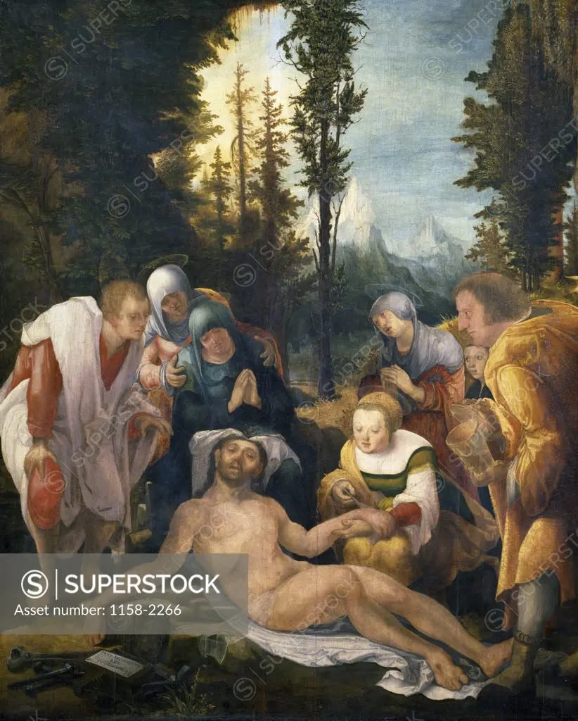 The Lamentation of Christ by Wolfgang Huber,  1524,  (Circa 1490-1553),  France,  Paris,  Musee du Louvre
