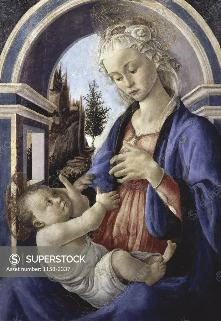 Virgin and Child  Sandro Botticelli (1444-1510/Italian)  Musee du Petit-Palais, Avignon, France 