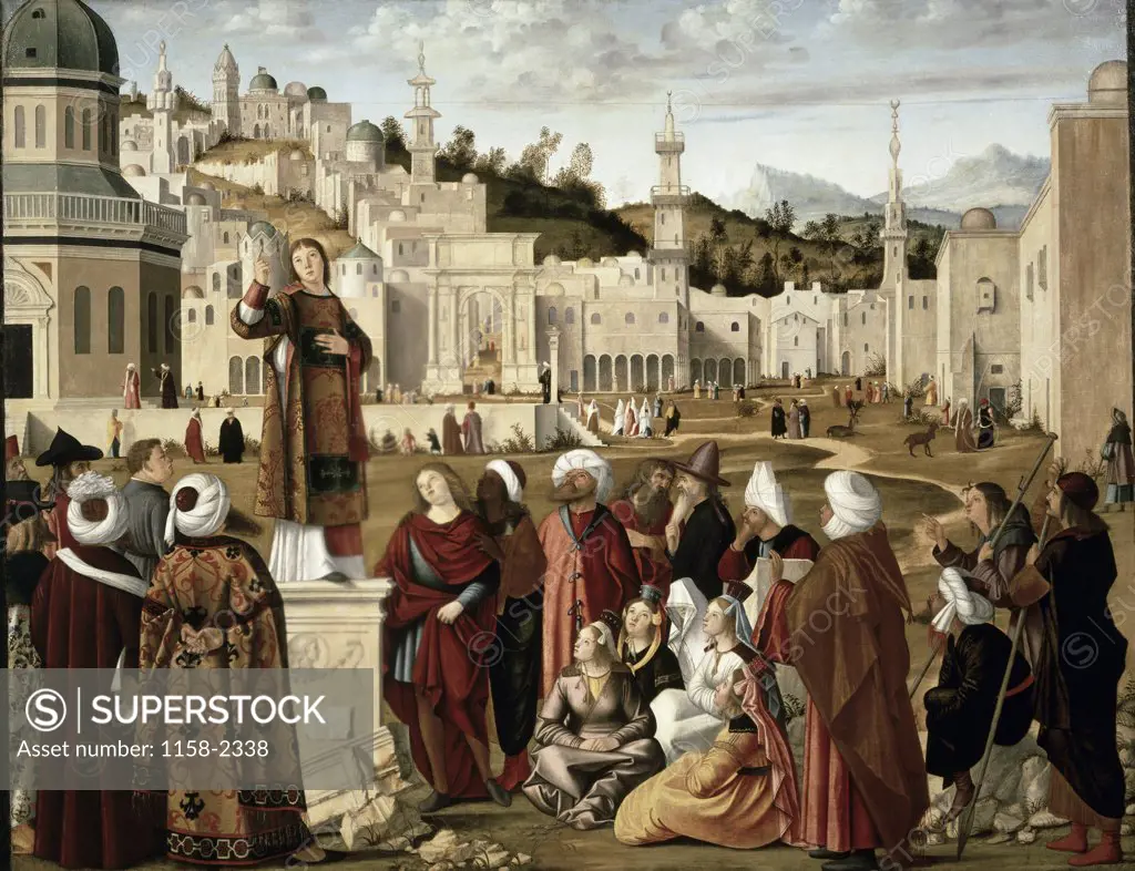 St. Stephen Preaching at Jerusalem  Vittore Carpaccio (c. 1460-1526 /Italian)  Musee du Louvre, Paris 