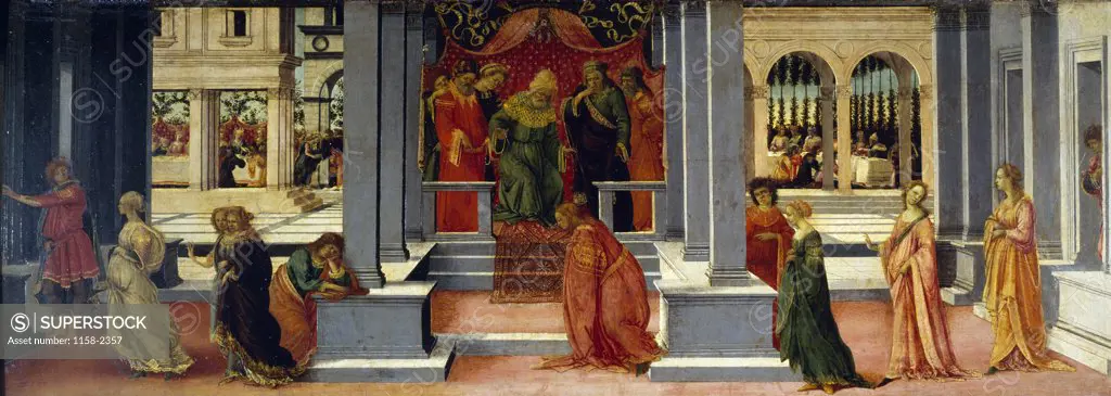Esther Before Ahasuerus by Fra Filippo Lippi,  (c. 1406-1469/Italian),  France,  Chantilly,  Musee Conde