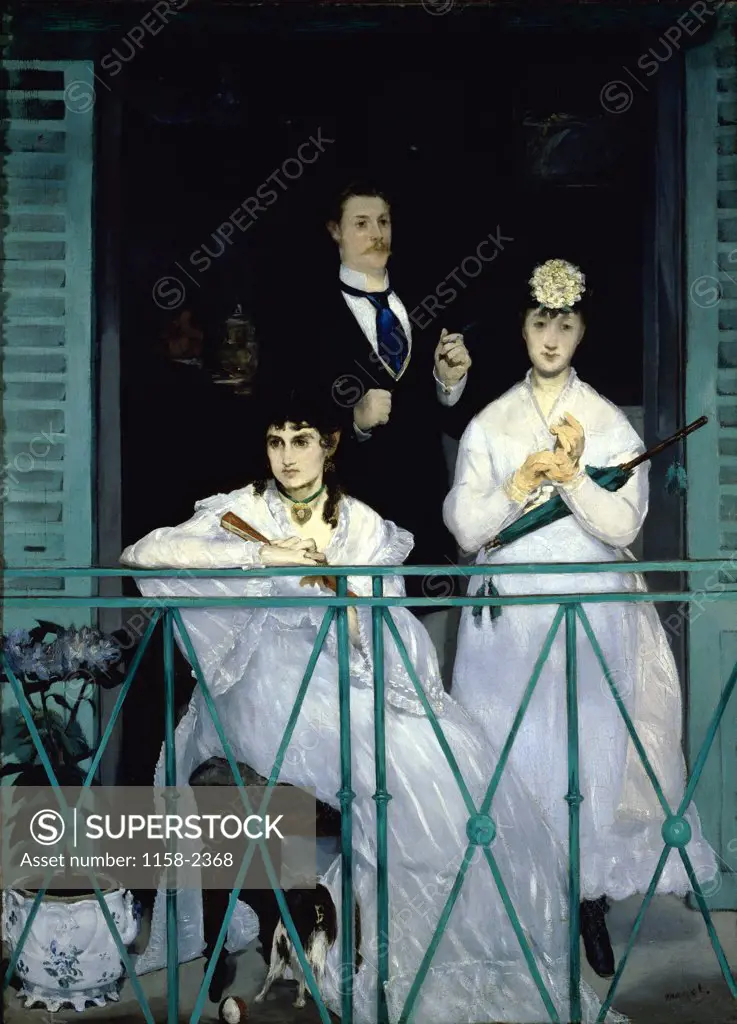 The Balcony  (1868-69)  Edouard Manet (1832-1883/French)  Musee d'Orsay, Paris 