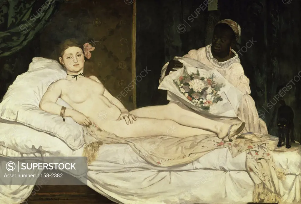 Olympia  1863 Edouard Manet (1832-1883/French)  Oil on canvas  Musee d'Orsay, Paris