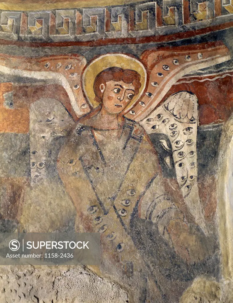 Vault of Angels, artist unknown, Fresco, France, Arles-sur-Tech, Santa Maria Church