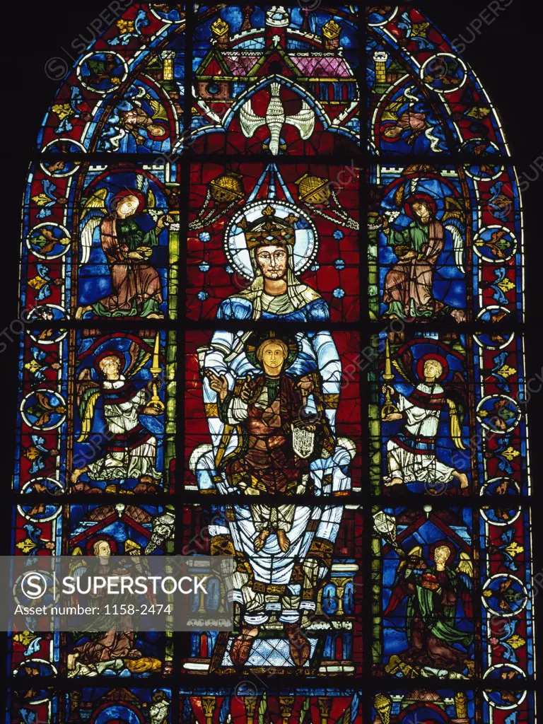 Trinity Surrounded by Angels, stained glass
