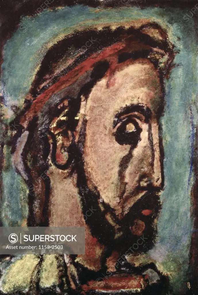 Profile Of Christ C. by Georges Rouault, 1949, 1871-1958