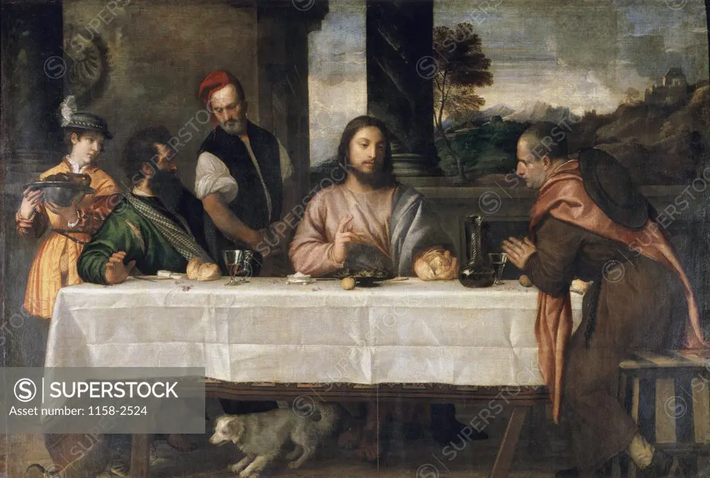 The Supper at Emmaus  C. 1535 Titian (1485-1576/Italian) Musee Du Louvre, Paris 