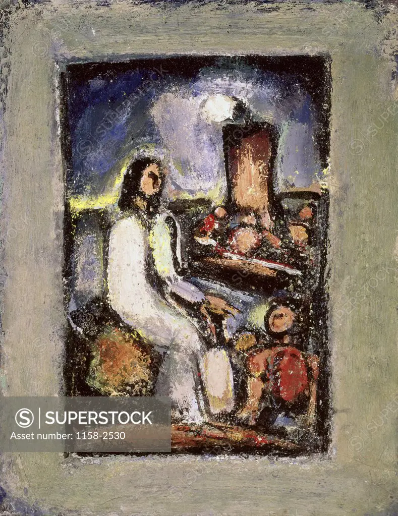 Scene of the Passion: Christ Seated by Georges Rouault, circa 1936, 1871-1958, USA, Texas, Private Collection