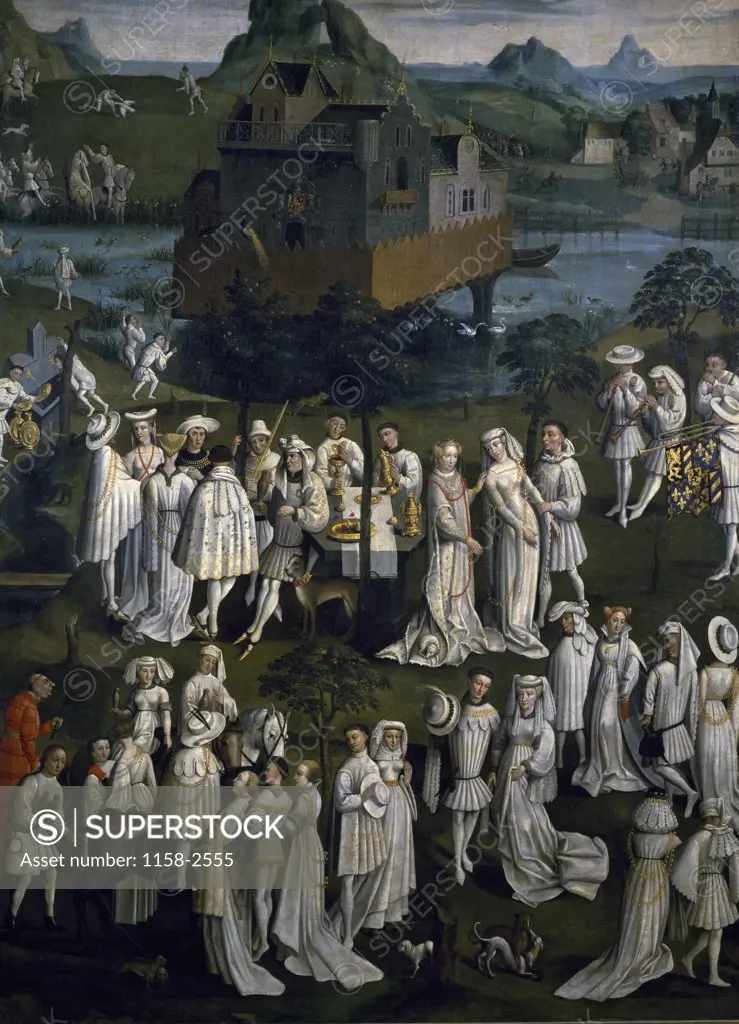 Medieval Celebration by Jan van Eyck, (1390-1441)