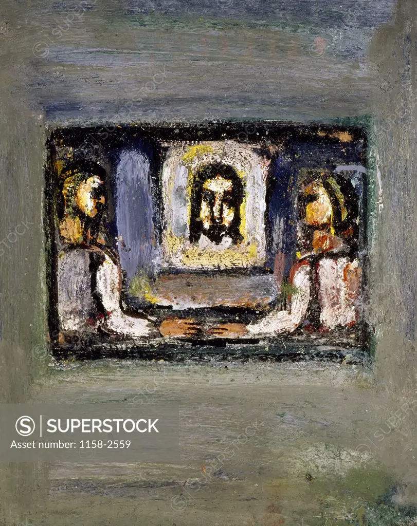 Scene of the Passion: Head of Christ Carried by Two People by Georges Rouault, (1871-1958), USA, Texas, Private Collection