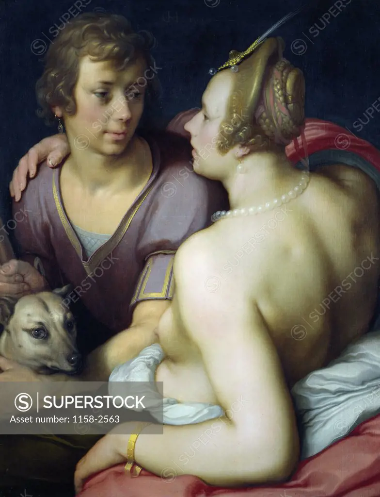 Venus and Adonis by Cornelisz van Haarlem, 1614, (1562-1638), France, Caen, Musee des Beaux-Arts