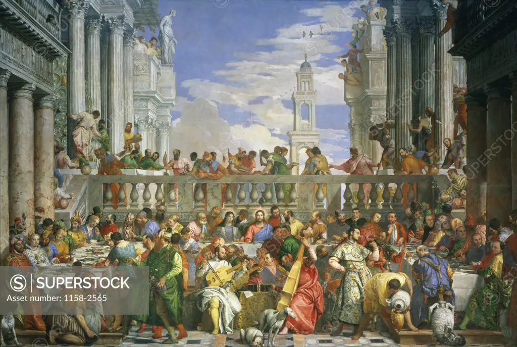 The Wedding at Cana  c. 1570  Veronese (Paolo Caliari) 1528-1588/Venetian  Musee du Louvre, Paris 