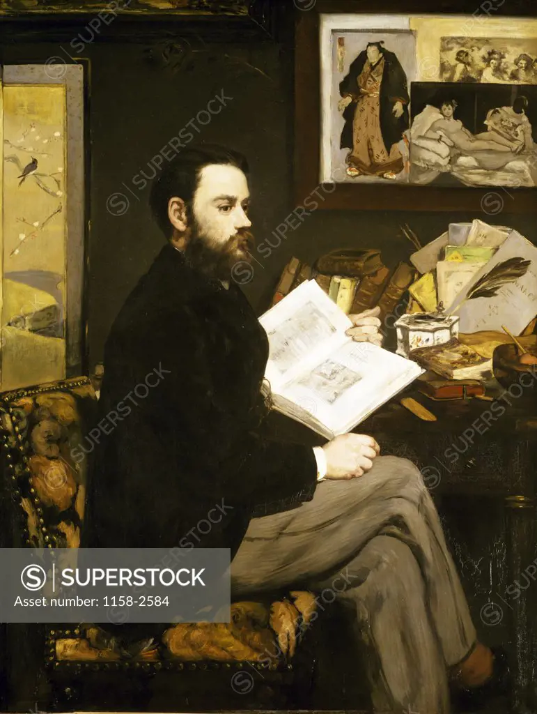 Emile Zola by Edouard Manet, oil on canvas, 1868, France, Paris, Musee d'Orsay