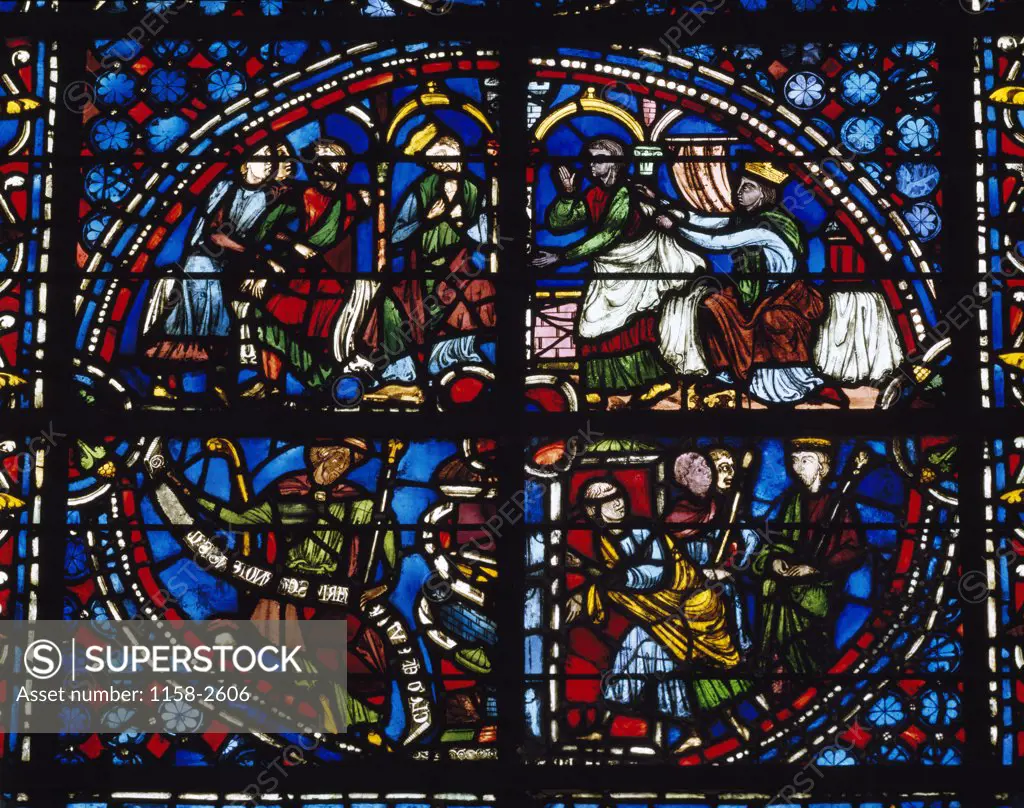 France, Upper Normandy, Rouen, Rouen Cathedral Clement of Chartres, stained glass