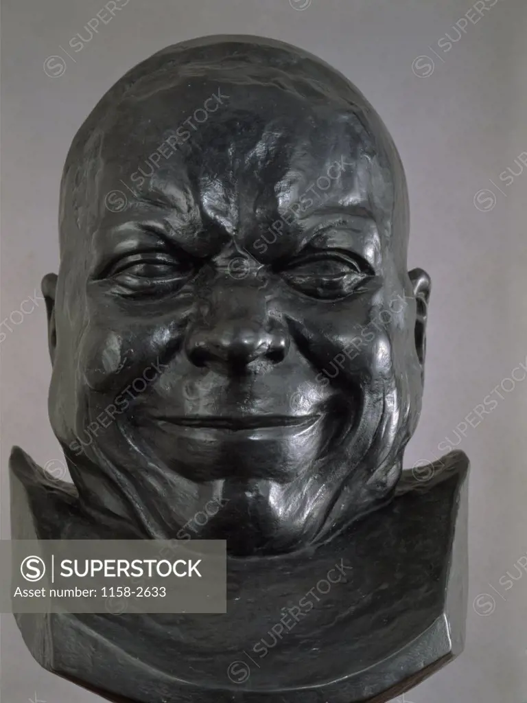 Slovakia, Bratislava, Galerie Nationale Slovaque, Heads of Characters, old Man With a Happy Smile by Franz Xaver Messerschmidt, (1736-1783)