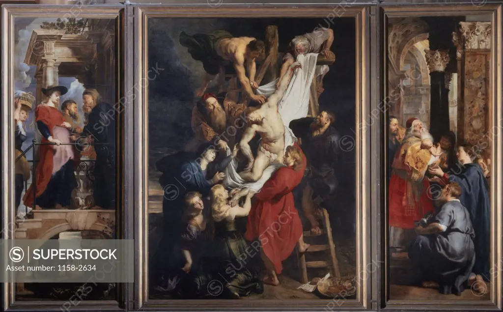 Descent from the Cross 1612-14 Peter Paul Rubens (1577-1640/Flemish) Oil on Triptych Panel Cathedral of Our Lady, Antwerp, Belgium