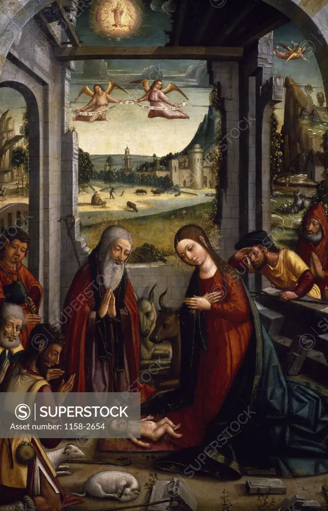 The Nativity by Master of Jativa,  (15th-16th century),  Spain,  Madrid,  Private Collection