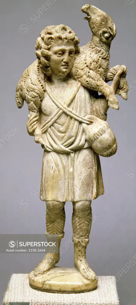 Christ as the Good Shepherd by Italian unknown artist, Ivory