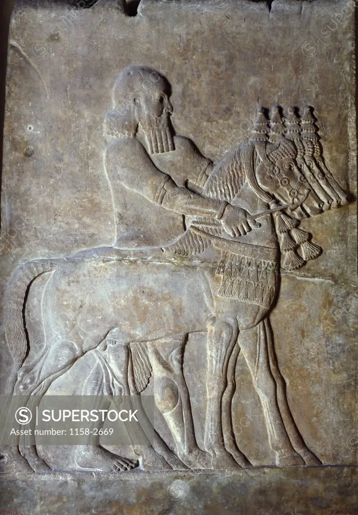 Man on Foot Driving Four Horses, Mesopotamian Art