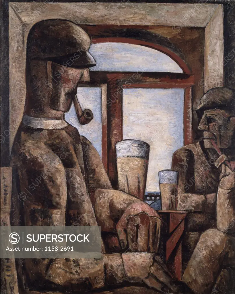 Beer Drinkers by Marcel Gromaire, 1924, 1892-1971