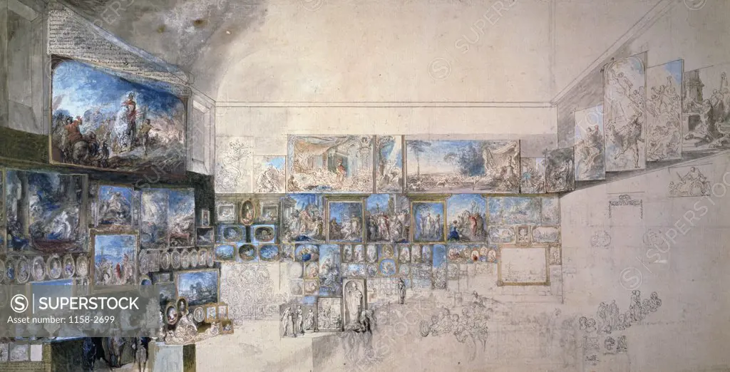 France, Paris, Musee Du Louvre, View of the Salon of 1765 by unknown artist