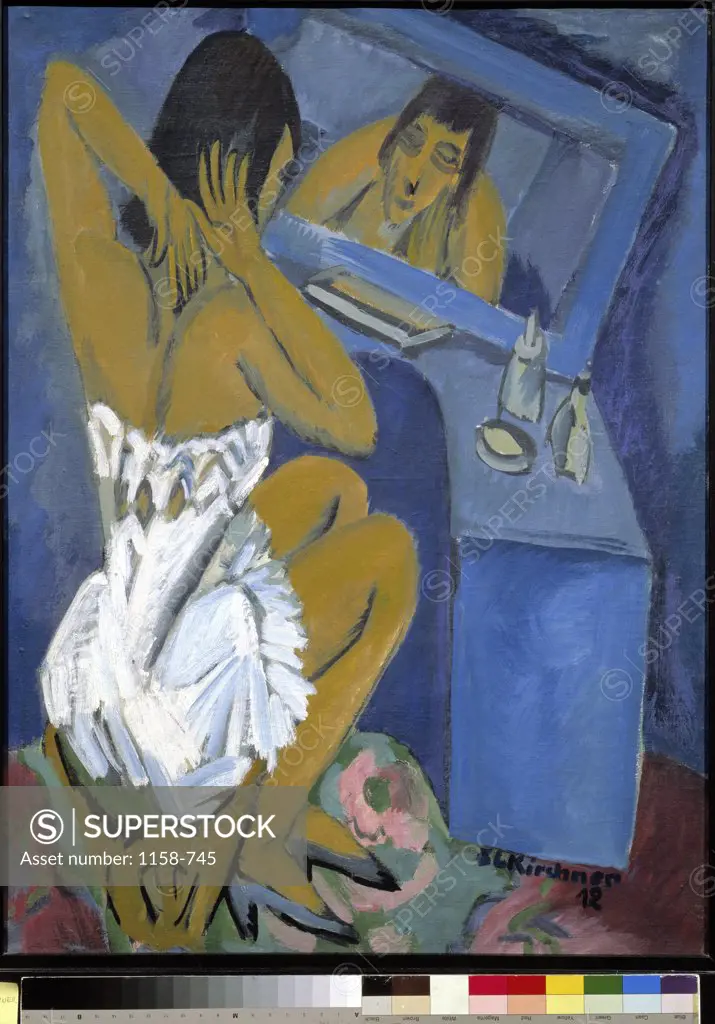 The Dressing Table by Ernst Ludwig Kirchner, 1912, 1880-1938, France, Paris, Musee National d'Art Moderne