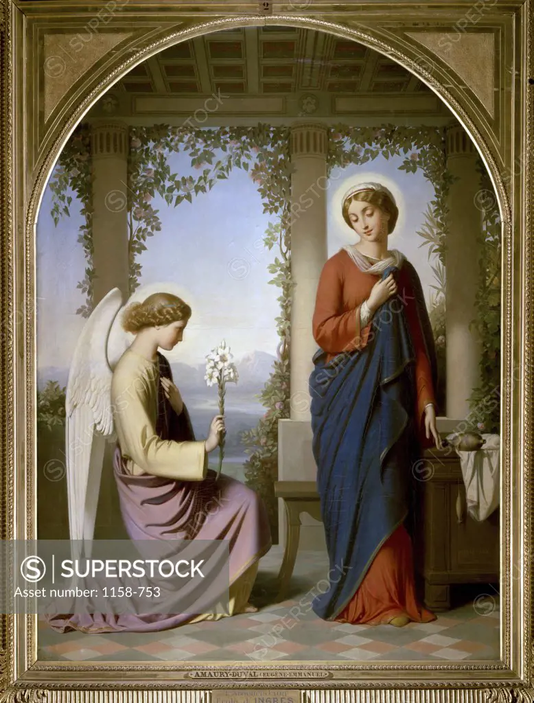 The Annunciation  (L'Annonciation) Eugne Emmanuel Amaury-Duval (1808-1885/French) Musee d'Orsay, Paris 