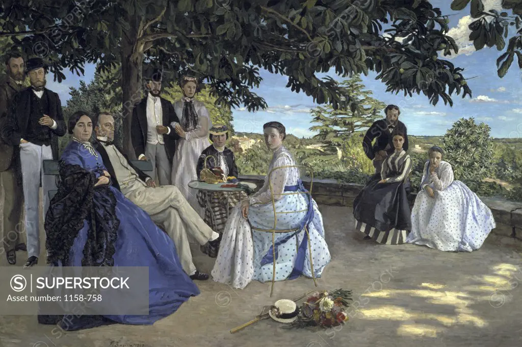 Family Reunion  (Reunion de Famille)  1867/ Jean Frederic Bazille 1841-1870/French  Oil on Canvas  Musee d'Orsay, Paris 