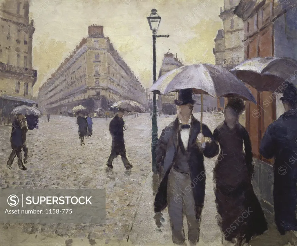 Paris Street--Rainy Weather (Study)  1877  Gustave Caillebotte (1848-1894/French)  Oil on canvas  Musee Marmottan, Paris 