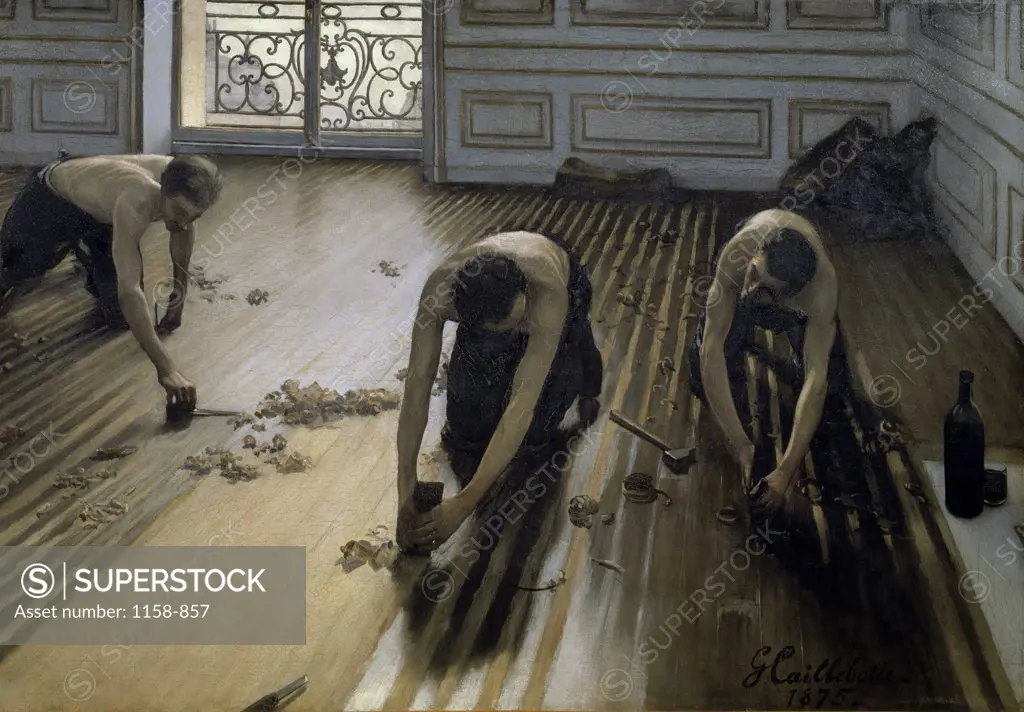 The Floor-Scrapers  1875  Gustave Caillebotte (1848-1894/French)  Oil on canvas Musee d'Orsay, Paris  