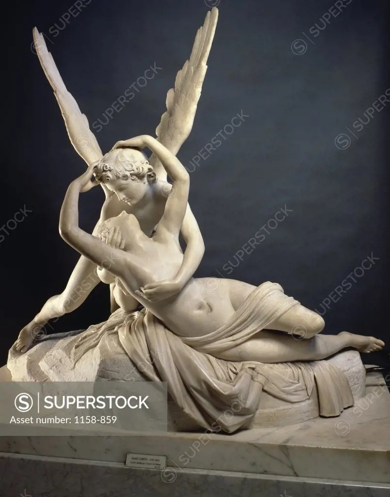 Cupid and Psyche  (Amour et Psyche)  Antonio Canova (1757-1822/Italian)  Marble Sculpture  Musee du Louvre, Paris 