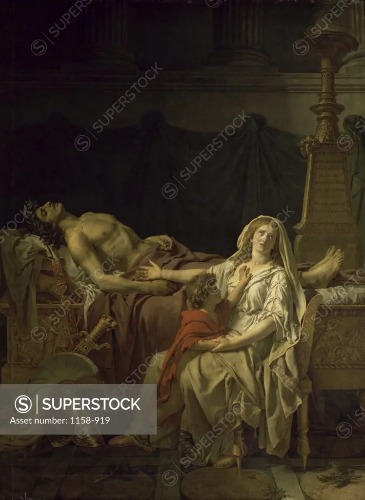 The Suffering of Andromache  (La douleur d' Andromaque) 1783  Jacques-Louis David (1748-1825/French)  Musee du Louvre, Paris 