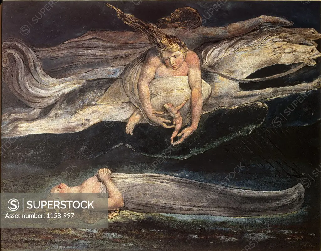 Divine Comedy:  Pity 19th C.  William Blake (1757-1827/British) Tate Gallery, London 