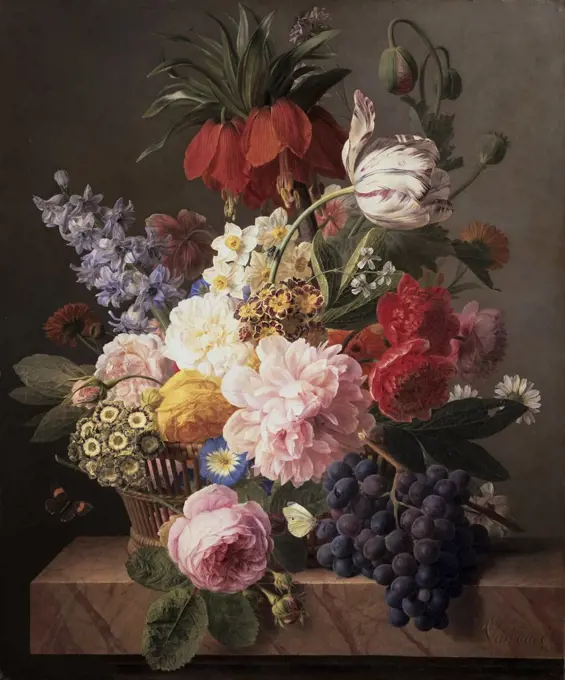 Flowers & Fruit 1827  Jan Frans van Dael (1764-1840/Belgian)  Musee des Beaux-Arts, Rouen  