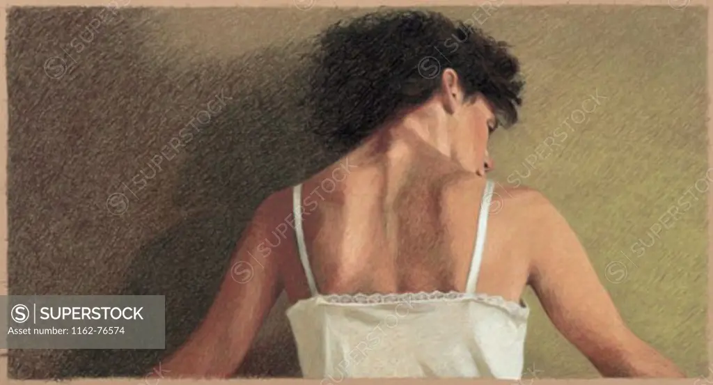 A Woman's Back 1998 Helen J. Vaughn (20th C. American) Pastel On Board Private Collection