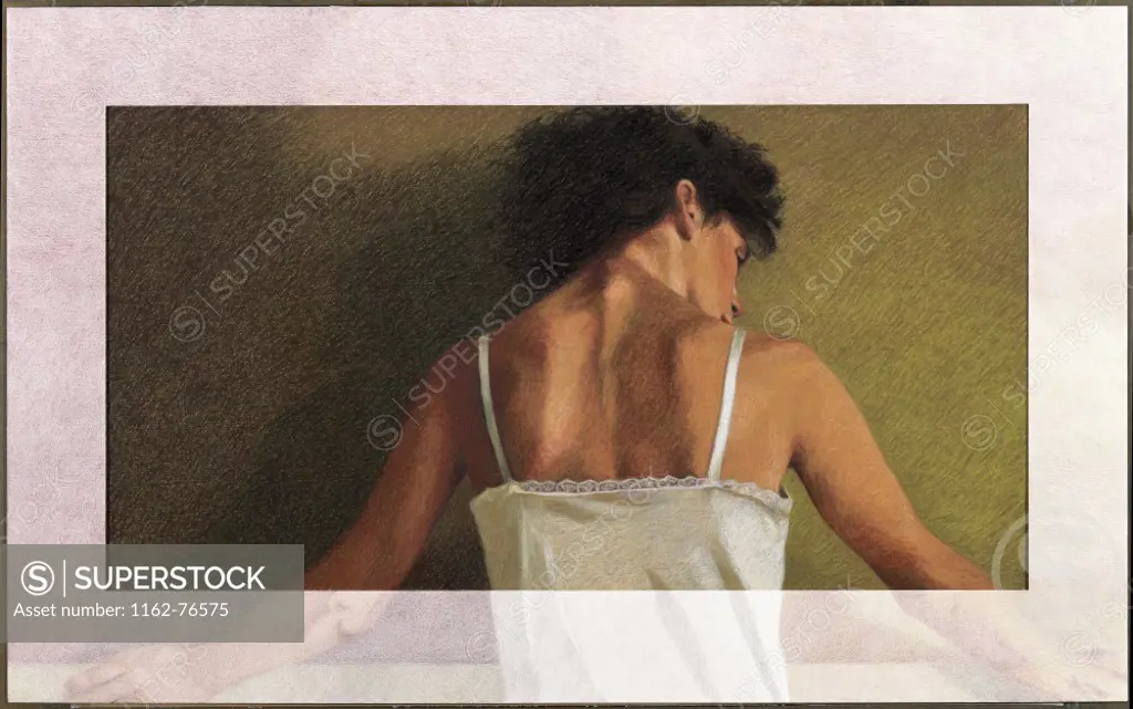 A Woman's Back  (With Hand-Colored Mat) 1998 Helen J. Vaughn (20th C. American) Pastel on board Private Collection