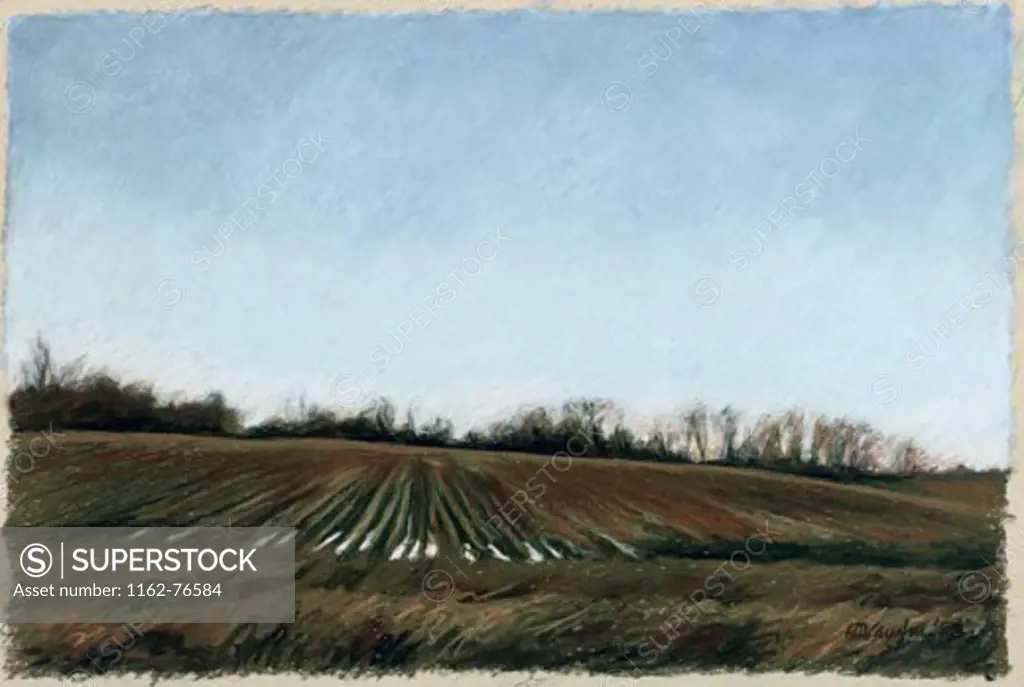 Landscape In South Tennessee 1998 Helen J. Vaughn (20th C. American) Pastel on paper Collection Of The Artist