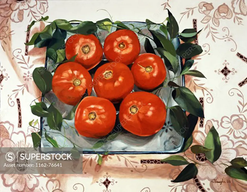Summer Tomatoes and Jackson Vine by Helen J. Vaughn, oil on canvas, 2008