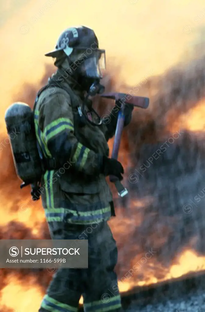 Firefighter at a rescue operation
