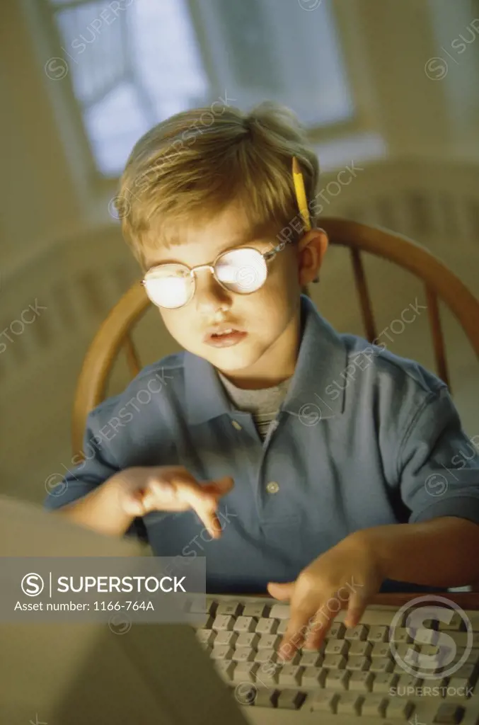 Boy using a computer