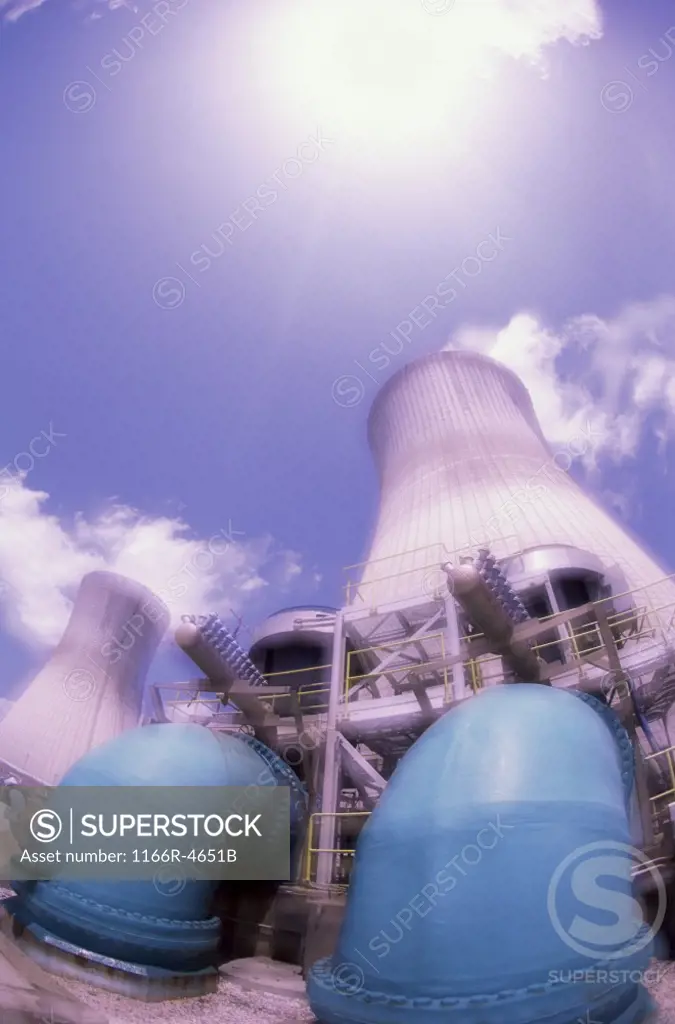 Low angle view of a power plant