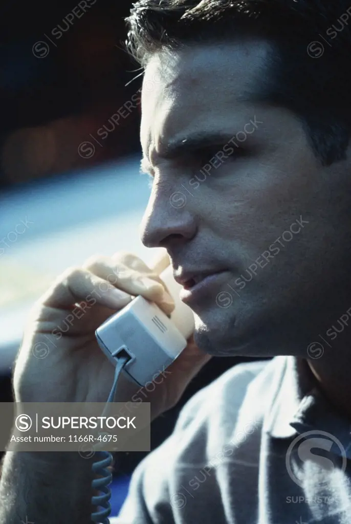 Close-up of a businessman on the telephone